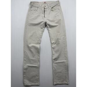 Levi's 501 Mens White Denim Jeans W32 L34 Straight Leg Button Fly